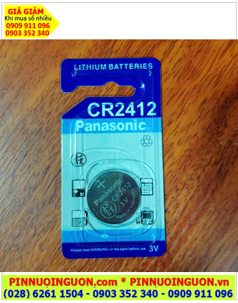 Panasonic CR2412; Pin 3v Lithium Panasonic CR2412, Xuất xứ Indonesia (Vỉ 1viên)